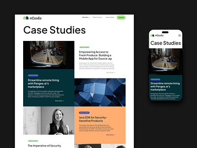 nQode Case Studies Page Design - Desktop & Mobile Layouts all posts blocks blog layout blog page blog post case studies case study page clean design colorful content organization desktop and mobile geometric modern interface news photos product design responsive design tech industry design uxui design web design
