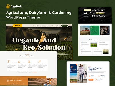 Agritek - Agriculture, Dairyfarm and Gardening WordPress Theme organic food responsive