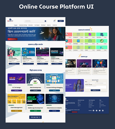 Online Course Platform UI Design course e learning ui education ui education website landing page online course platform school simple ui web design