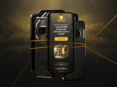 WinCrate Lottery Mobile Redesign casino futuristic ui gambling gold lottery mobile mobile mockup trends