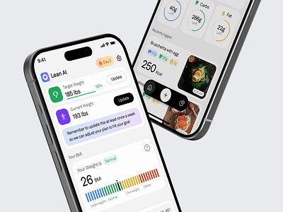 Calories-tracking. Mobile app powered by AI ai ai app analytics app design calorie tracking design fitness food food app health tracking healthy intuitive design mobile app modern ux nutrition nutrition tracking nutritiontracking modernux tracking ui ux