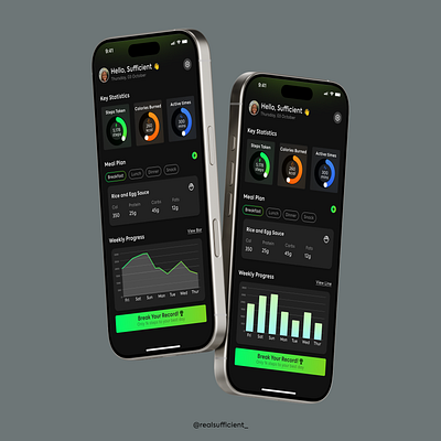 Fitness Tracker Application fitness tracker mobile app product design ui uiux design