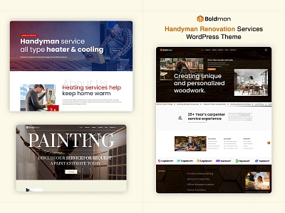 Boldman - Handyman Renovation Services WordPress Theme business construction services electrician services handyman business handyman services home improvement home renovation home repairs interior design plumbing services renovation renovation projects repair services service booking services website uiux web design web development wordpress development wordpress theme