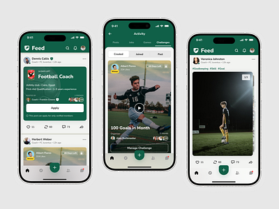 GoalnGo - Football social network app activity app coach figma fitness football goal ios mobile player sport