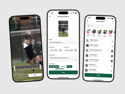 GoalnGo - Sport social network app app coach editor figma fitness followers instagram ios player post sport ui upload ux video