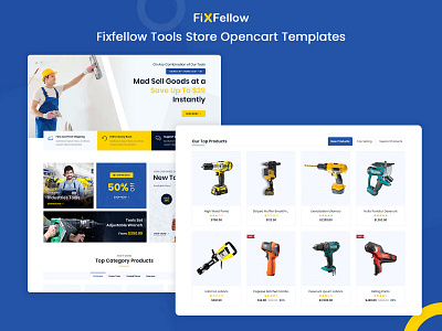 Fixfellow - Tools Store OpenCart Theme tools mart opencart uiux designs layouts