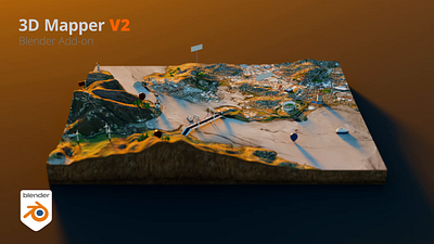 3D Map Blender Add-on - V2 3d addon animation blender city download free generator maker map plugin