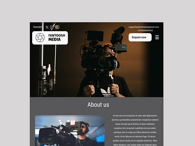 Media Production Website - Landing page design homepage landingpage marketresearch mediaproduction onlinepresence productionhouse prototype ui uidesigner userinterface userresearcher ux webpage website