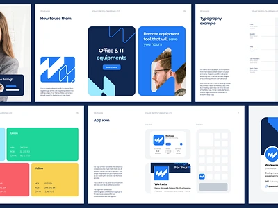 Workwize - Branding Guidelines brand brand book brand guidelines brand identity branding color palette creativity digital graphic design illustration innovation logo design outcraft agency remote supply chain team tech typography ui visual identity