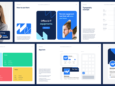 Workwize - Branding Guidelines brand brand book brand guidelines brand identity branding color palette creativity digital graphic design illustration innovation logo design outcraft agency remote supply chain team tech typography ui visual identity