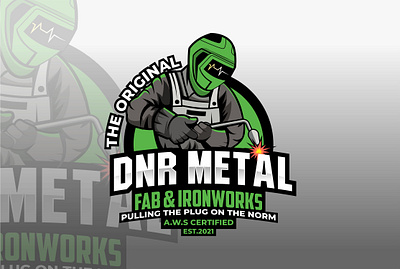 DNR METAL graphic design illustration iron works logo mascot logo welding