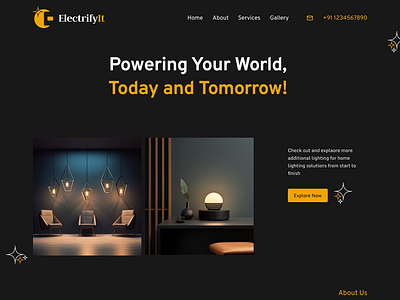 Electrify It - An electrical webpage branding design electrical electricalwebsite electricity electrifyit logo ui uiux ux webdesign website