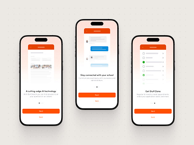 StudentHub Application - Onboarding application bordeaux clean education figma french designer interface design mobile onboarding simple ui