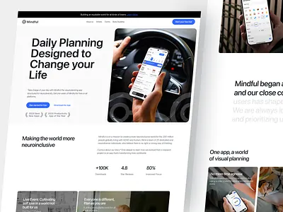 Daily Planner - Saas Landing Page cansaas clean daily planning design habit tracker interface landing page productivity tools saas saas landing page ui ux visual visual planning web app web design website design