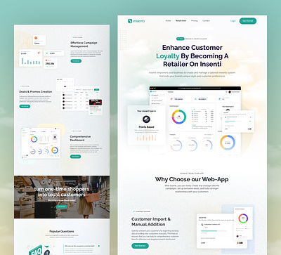 SaaS Landing Page for a Reward System campaign landing page reward reward system saas web design