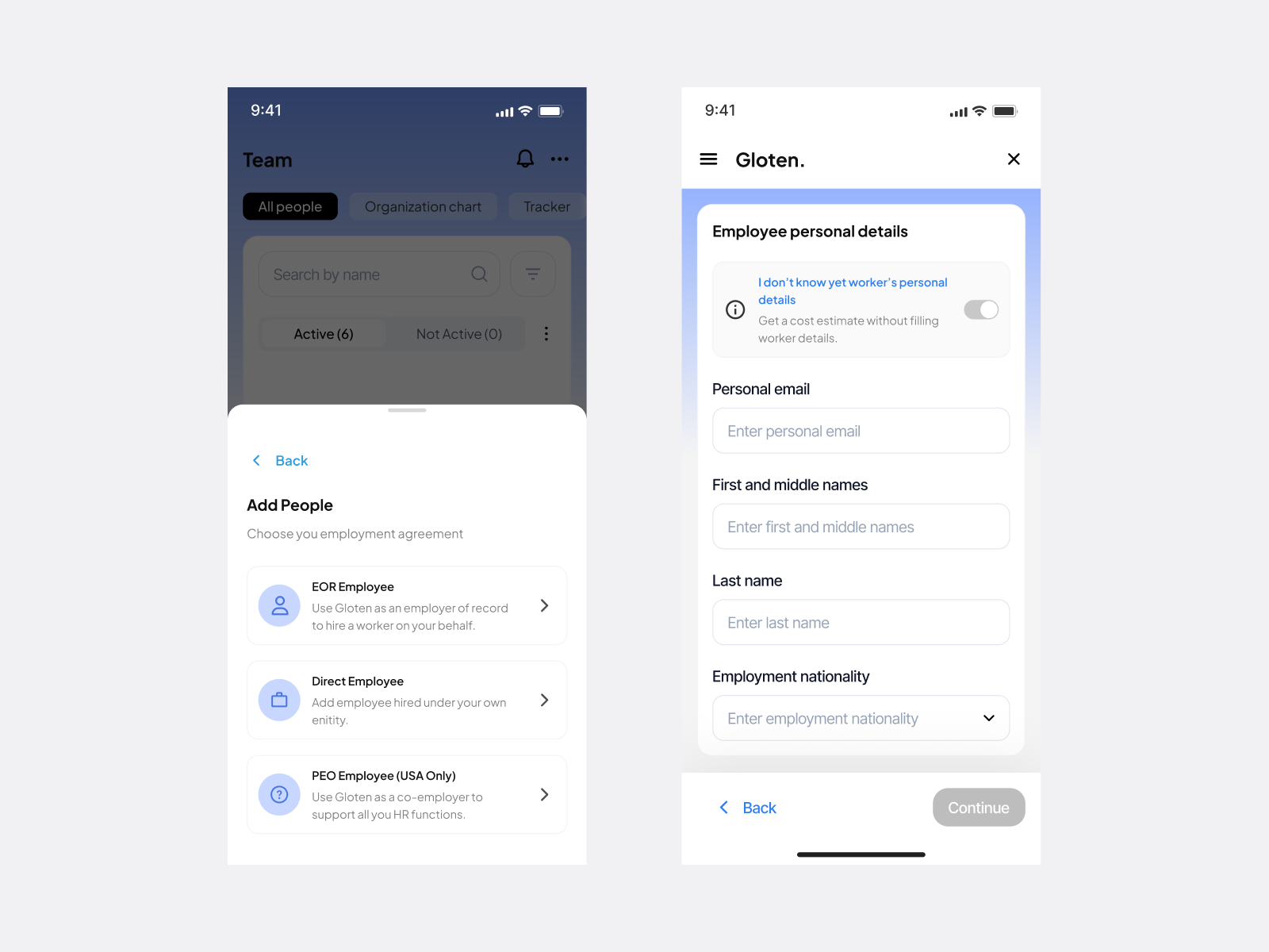 Global Talent - HR Management Mobile Apps - Add Employee Menu #4 add app branding design employee graphic design hr illustration illustrator input logo management mockups ui vector