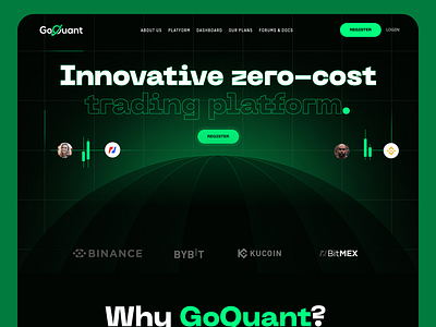 Go Quant Landing Page branding crypto landing page crypto website design figma graphic design illustration landing page ui ui ux design