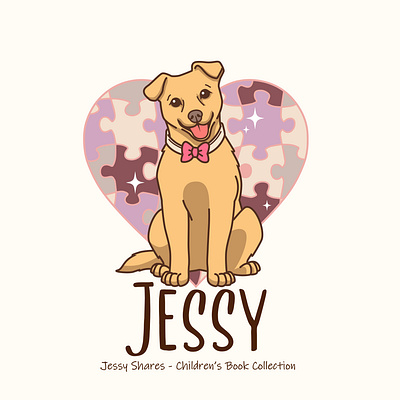 Jessy logo therapist dog for children animal logo artwork brand identity branding cartoon cartoon logo character design custom logo design dog cartoon dog illustration dog logo graphic design illustration logo logo design logo trend mascot logo trending design vector logo