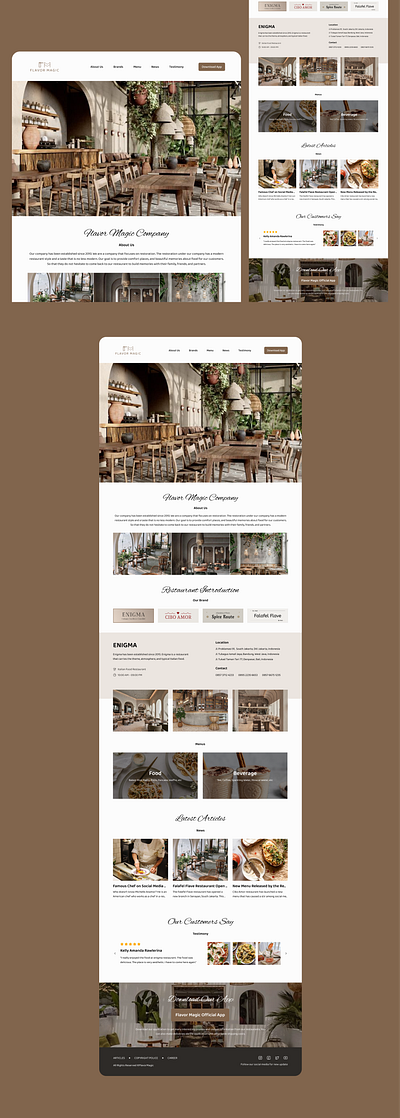 [Landing Page Website UI] Restaurant Website brownuidesign companyuidesign companywebsite design restaurantuidesign restaurantwebsite restoui ui uidesign userinterface website websitedesign websiteui