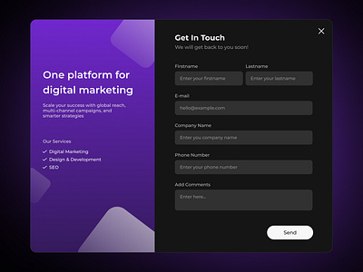 Dark Mode Sign-Up Page Design dark form dark theme form form design get in touch sign in sign up