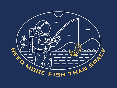 Need More Fish Than Space 1 alien apparel astronaut branding fish fisherman fishing funny galaxy nasa nature ocean outer space planet rocket space t shirt t shirt design ufo universe