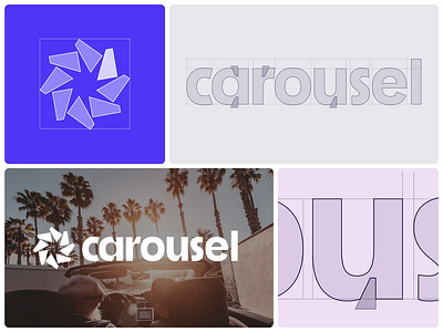 Carousel Logo branding car ink wells logo logotype mark rotate sun typography