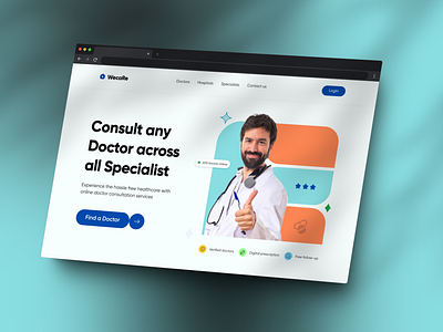 Doctor Consultation Website doctor app doctor landing page doctor website landing page online consulting ui website