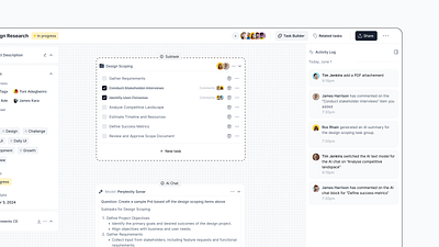 AI-Enhanced Task Management Board with Visual Layout ai aichat app canvas collaboration design dotgrid figma minimal saas task task management team ui ux workflow