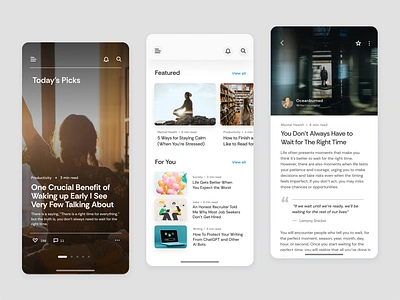 News & Blog Mobile App article blog blog app breaking news bulletin feed minimal design mobile ui design news newsfeed newsletter newspaper reading social app social media trending