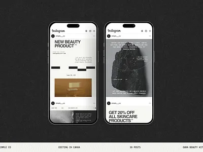 OURA BEAUTY INSTAGRAM KIT | 01 beauty brand digital elegant fashion graphic design instagram kit minimalist post template trendy ui vintage web design