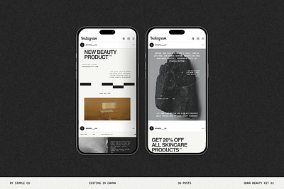 OURA BEAUTY INSTAGRAM KIT | 01 beauty brand digital elegant fashion graphic design instagram kit minimalist post template trendy ui vintage web design