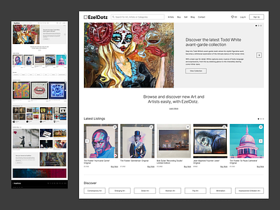 EzelDotz art artwork design desktop grid homepage responsive ui ux web web design