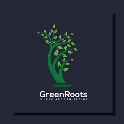 Green Roots Logo Design branding graphic design logo marufbhuiyan