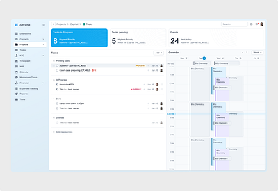 Enterprise B2B Tasks Page b2b blue calendar clean dashboard interface kanban list saas startup tasks todo ui ux uxui white