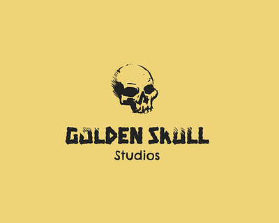 Golden Skull Game studio Logo awesome branding design game gaming graphic design logo vector