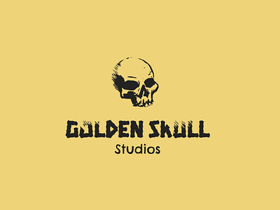 Golden Skull Game studio Logo awesome branding design game gaming graphic design logo vector