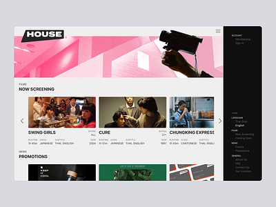 Design Exploration: Movie theater website redesign redesign ui web