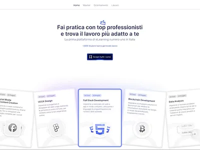 Redesign draft for an e-learning website ai animation figma glassmorphism modern start2impact ui wireframe