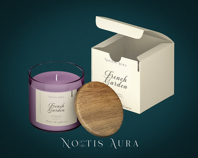 Noctis Aura- Scented Candle branding candle label logo packaging product design sticker