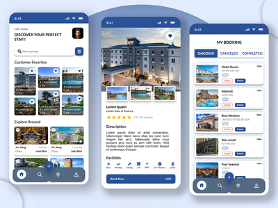 "Seamless Hotel Booking Experience - UI/UX Design" appdesign appprototype appui bookingapp cleandesign designinspiration hotelapp hotelbookingapp interactivedesign mobileappdesign mobiledesign mobileui modernui productdesign travelapp traveldesign uiuxdesign userexperience userinterface uxdesign