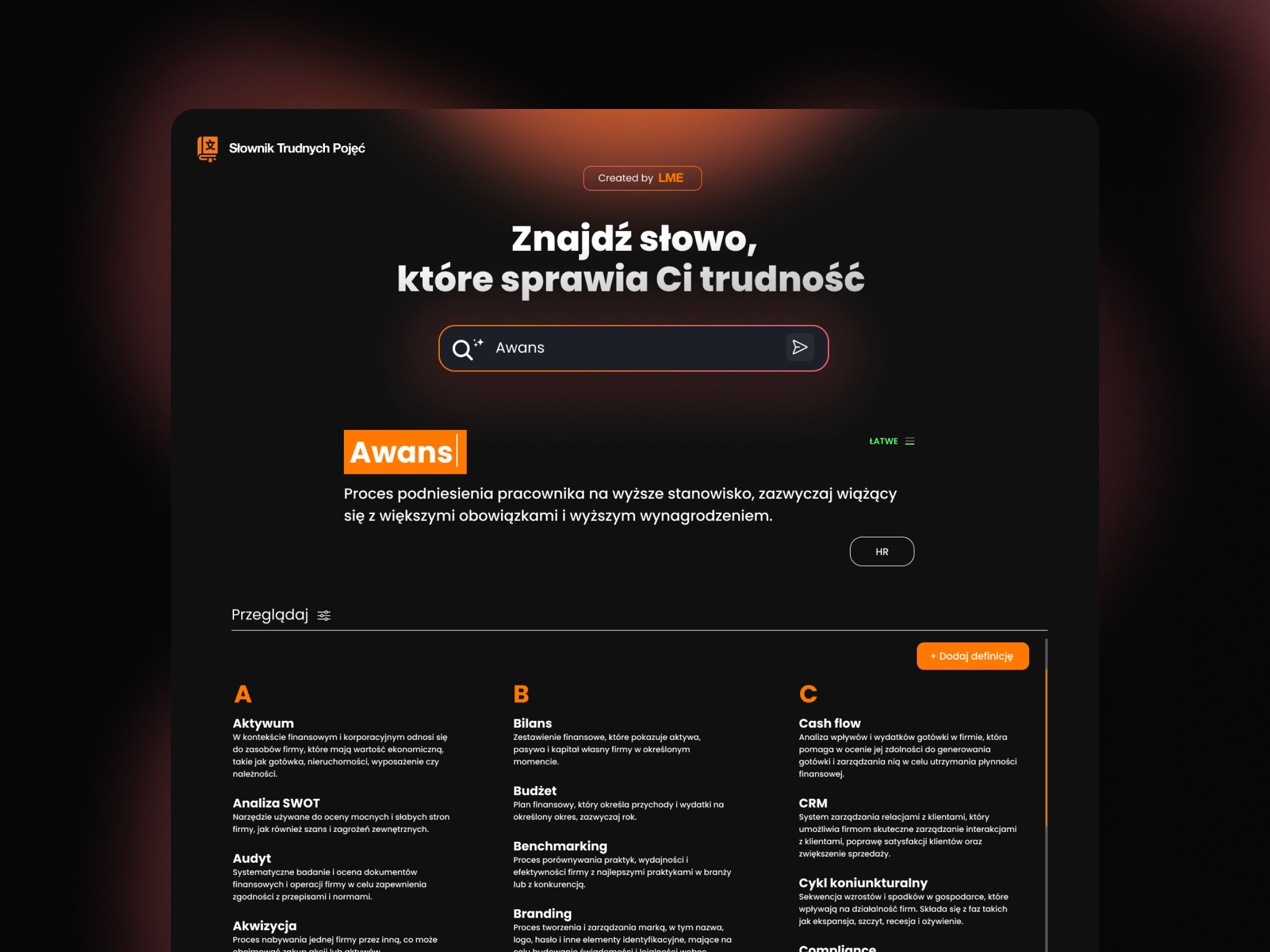 Corpo dictionary - UI & UX Design by Arthur on Dribbble