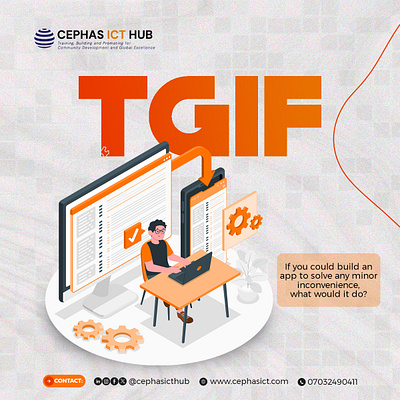 TGIF branding cephas design flyer graphic design hub ict logo mobile app tech tgif typography vector