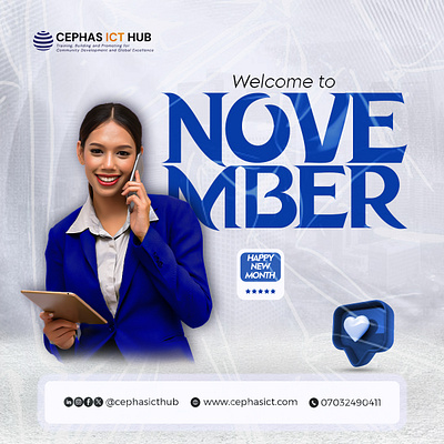 November branding cephas design flyer graphic design ict logo new month november tech typography vector