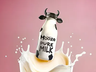 Branding and Packaging Design With Cow Elements cow logo logo logo design milk milk logo packaiging milk