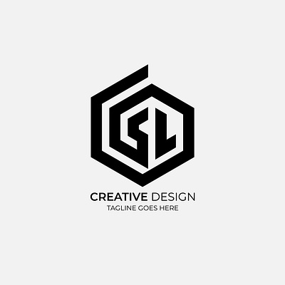 SL Hexagon Lettermark Logo Design 3d branding graphic design logo structural design.