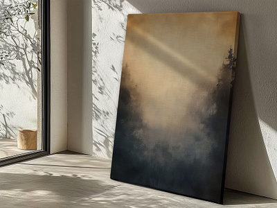 Abstract landscape vertical texture oil painting, illustration illustration