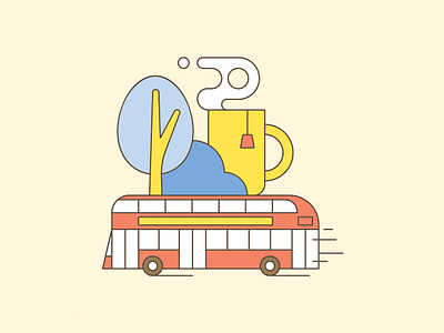 London Pictograms bus double decker bus illustration illustrator london pictogram tea trees united kingdom vector