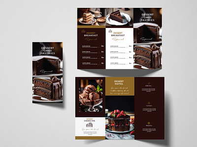 Ice Cream Cafe Brochure brochure cake chocolate food ice cream menu pastry trifold brochure