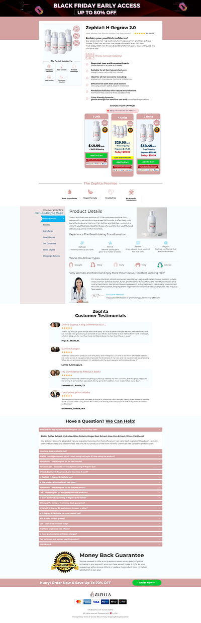 Hair - Funnelish design designing funnel funnel funnelbuilder funnelish offer page product product page sales funnel sales page