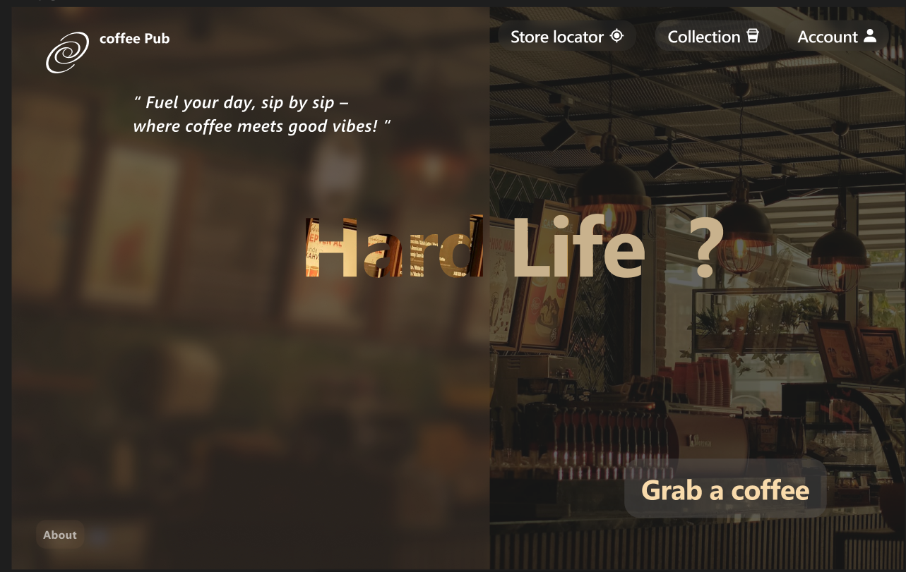 Login page of a coffee ordering website branding graphic design landing page lnad ui